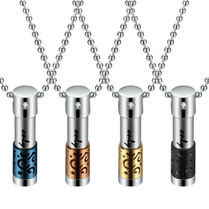 Collar <span class=keywords><strong>de</strong></span> Cremación Cilíndrico Vintage para Hombre, Chapado en Oro <span class=keywords><strong>de</strong></span> 18K, Acero Inoxidable 2026, Colgante Conmemorativo para Guardar Cenizas - Product Image 1