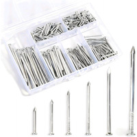 280-Piece Steel Nail Set 6 Sizes for Woodworking Drywall Metal & Plastic Construction Use; Carpentry Nails 2mm Diameter