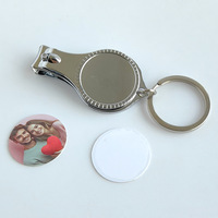 Vente en gros de produits sublimés métal en alliage de zinc sublimation blanc personnalisé coupe-ongles ouvre-bouteille porte-clés