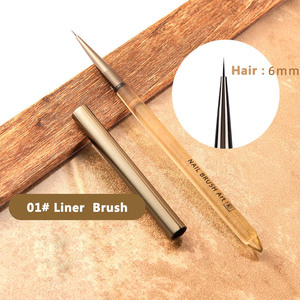 Pinceau gel hybride Amber Aurora pour ongles, pour dégradé éventail, mélange ombré, motifs dentelle, fleur, marguerite, liner, ovale, plat, rond, stylo de peinture pour ongles - Product Image 6