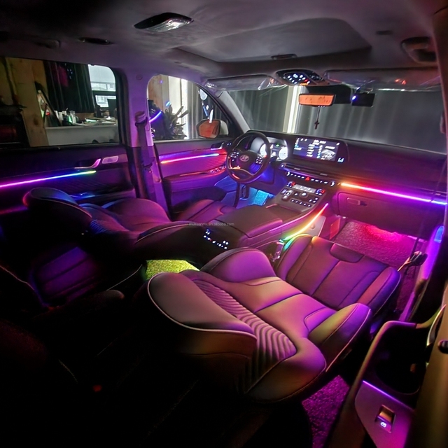 JINXIN Universal Auto 18-in-1 RGB Chase Acrylic Trim Music APP Control Interior Light Car Ambient Light Kit