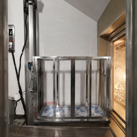Monte-charge électrique vertical en acier inoxydable, plateforme ouverte 150 kg avec télécommande pour usage commercial