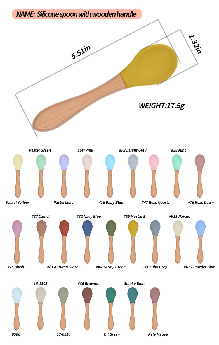 BX0039 Silicone spoon with wooden handle
