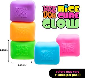 Best-seller transfrontalier Schylling NeeDoh Nice Cube Glow - Jouet à presser avec une texture super solide - Brille dans le noir - Cube - Product Image 5