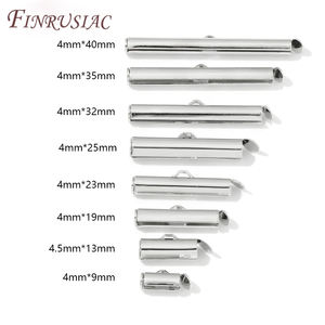 18K金メッキ真鍮金属スライド上に留め金チューブスライダーエンドキャップ圧着エンドビーズDIYジュエリー製造部品 - Product Image 4