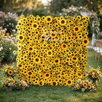 Kunstbloemenwand met zonnebloemen voor fotohokje achtergrond bruiloft feestdecoratie 2,4x2,4m groothandel