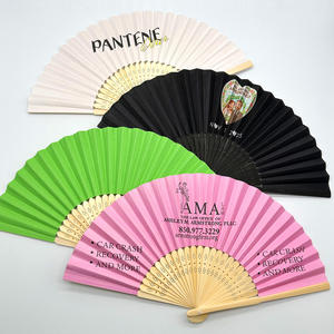 Abanico de Mano Plegable de Bambú y Seda con Logotipo Personalizado, Grabado e Impresión, Abanico de Tela Personalizado para Bodas - Product Image 2