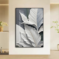 Peinture murale encadrée minimaliste en alliage d'aluminium et toile 3D avec support en papier pour décoration de nature morte moderne