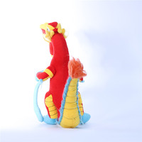 Peluche Dragon Chinois de Dessin Animé Rouge et Jaune, Dinosaure en Peluche avec Lanterne, Super Doux, Mignonne Poupée Mascotte pour Enfants