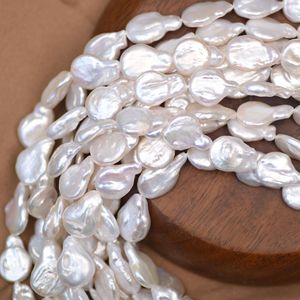 Perles d'eau douce blanches de forme baroque de la marque Wenchi, faites à la main, pour bijoux DIY, design goutte d'eau naturelle, bouton, accessoire de Chine - Product Image 4