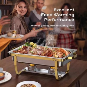 New Design Customized Stainless Steel <b>Food</b> <b>Warmer</b> Set <b>Candle</b> Burner 9L Capacity A++ Energy Efficiency 60-80C Temperature - Product Image 3