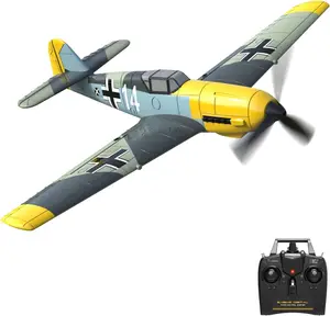 Volantex 400mm 4CH RC 비행기 BF 109 RC Warbird 초보자를위한 전기 야외 거품 비행기 YELLOW 라디오 제어 장난감 4 채널