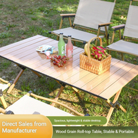 Table de camping pliante moderne et durable en acier au carbone, portable, avec sac de transport étanche pour la plage, les pique-niques, la pêche, le parc, l'hôtel