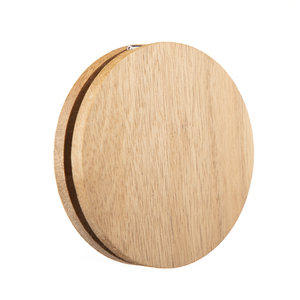 Miroir compact rond en bois d'acacia naturel de 65 mm avec logo personnalisé, double face, verre HD, mini miroir de maquillage pour sac à main, vente en gros, bois naturel - Product Image 4