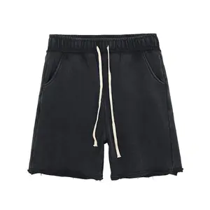 Groothandel Vintage Katoenen Shorts Heren Badstof Korte Lege Gym Snit En Naai Shorts