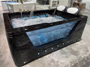 Acrylique confortable pour 2 personnes pour double <span class=keywords><strong>spa</strong></span> à remous avec égouttoir pour hôtel Baignoire fonctionnelle pour massage par trempage - Product Image 3