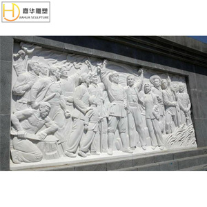 Escultura en Relieve de Piedra JIAHUA, Relieve de Figura Cultural en Mármol Blanco, Mural de Pared, Adorno Colgante Hecho a Medida - Product Image 1