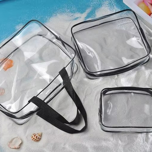 BSCI Factory Manufacturer StockTransparent <b>Wash</b> <b>Bag</b> Waterproof Portable Toiletry <b>Bag</b> Travel Three in one <b>Set</b> fashion Makeup <b>Bag</b> - Product Image 4