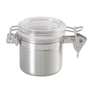 Stainless Steel Round Sealed Seasoning Jar With Clip Lid Leak Proof Durable Kitchen Storage Container - Product Image 1