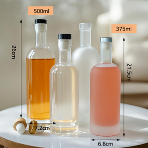 Color blanco y negro 375ml 500ml 750ml Botella de vidrio de aceite de oliva Licor vacío Vino <span class=keywords><strong>Whisky</strong></span> Tequila Gin Vodka Botella de vidrio - Product Image 6