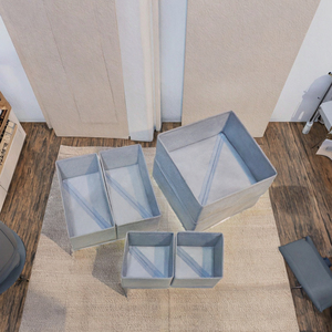 Armadio armadio singolo tipo in piedi Organizer cassetto tessuto Non tessuto PP plastica pieghevole divisori <span class=keywords><strong>rettangolo</strong></span> di grandi dimensioni - Product Image 3