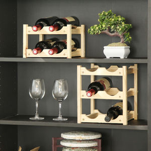 Rustic <b>Wine</b> <b>Rack</b> Wood <b>Wine</b> Bottle <b>Rack</b> Organizer <b>Wooden</b> <b>Wine</b> Storage Display Holder - Product Image 4