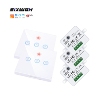 Module d'interrupteur sans fil Zigbee SIXWGH, panneau tactile, télécommande, compatible avec l'application Smart Life, aucun fil neutre nécessaire pour le garage