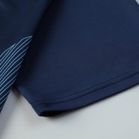 Ensemble d'uniformes de football personnalisés bleu marine, séchage rapide, respirant, 100 % polyester, imprimé par transfert thermique pour équipe