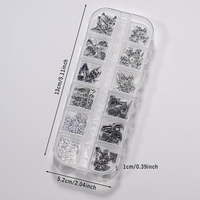 Lot de 12 breloques pour ongles Halloween Gothique Punk, en métal argenté, motifs Crâne, Croix, Ange, Diable, Corne, décorations pour nail art, breloques pour manucure sombre