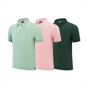 Camisa Polo de Algodón de Fibra Larga para Hombre, Talla Grande, Manga Corta, con Cuello, Uniforme de Trabajo, Ropa Cultural - Product Image 1