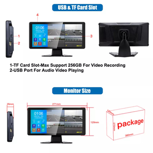 10.36 inch Quad Màn hình Màn hình thiết lập 4 cái sao lưu HD Máy ảnh xe tải 360 Panorama đậu xe DVR hệ thống không thấm nước đảo ngược máy ảnh cho RV - Product Image 4