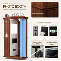 Machine Photobooth Intelligente au Design Vintage Fermé avec Système d'Impression Intégré pour Distributeurs Étrangers et Marché Commercial