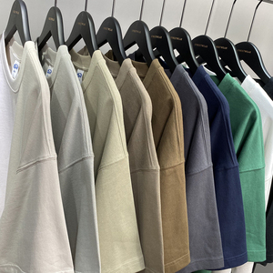 เสื้อยืดโอเวอร์ไซส์คุณภาพสูงแบบกำหนดเอง 275 กรัม เสื้อยืดแบบย้อมสีเอซิดหลากสี เสื้อยืดผ้าฝ้ายหนาสำหรับผู้ชาย - Product Image 4