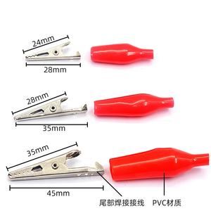 10 pièces 28MM/35MM/45MM pince crocodile en métal G98 pince électrique Crocodile pour tester le compteur de sonde noir/rouge avec botte en plastique - Product Image 2