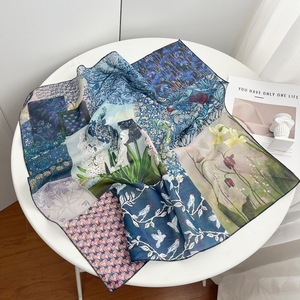 Women's Cotton Scarf Oil Painting Style 100% Cotton Spring 2026 Neck <b>Wrap</b> <b>Shawl</b> Fashion Elegant Light Luxury - Product Image 1