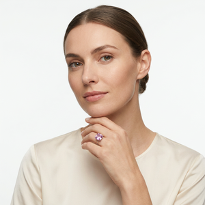 Anillo Solitario de Kunzita Rosa Natural de Lujo, Oro Sólido de 14K, Regalo de Compromiso y Boda, Proveedor Mayorista OEM ODM - Product Image 6