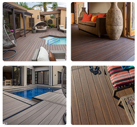 Dalles de terrasse en composite WPC à grain de bois 3D gaufré, imperméables, antidérapantes, résistantes au gel, pour l'extérieur