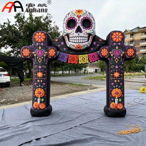 Arco Inflable Gigante con Luces LED de Terror, Calavera, Payaso Malvado, Fantasma, Bruja, Monstruo, Decoración para Fiestas Temáticas de Festival - Product Image 6
