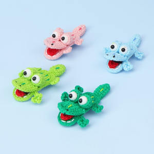 إكسسوارات شعر رخيصة لطيفة مصنوعة يدويًا مخلب دبوس شعر فريد محبوك كروشيه تمساح طقم للأطفال والفتيات - Product Image 1