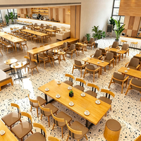 Offre Spéciale : Ensemble de Sièges Modernes pour Café Commercial, Table Ronde en Bois et Chaises – Mobilier Personnalisé pour Cafés, Restaurants et Hôtels