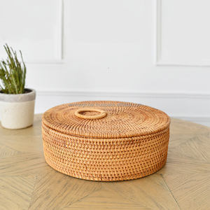 Panier à fruits en rotin naturel fait à la main 2026, écologique, pour le stockage des aliments, avec poignée, design multifonctionnel, forme circulaire, OEM, rangement à domicile - Product Image 6