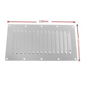 Grille d'aération rectangulaire en acier inoxydable 228x127mm, fixation par vis pour ventilation marine de bateau - Product Image 1