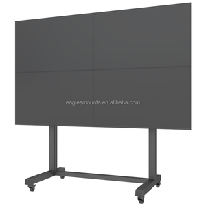 รถเข็น2X2หมุนได้สำหรับทีวี <span class=keywords><strong>Vesa</strong></span> ขนาด600x400มม., ขายึดติดผนังแบบวิดีโอแนวตั้งพกพา - Product Image 6