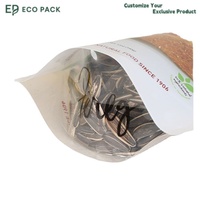 Sacs alimentaires personnalisés ECOPACK en plastique composite de qualité alimentaire avec fenêtre créative, fermeture éclair, pochette autoportante, valve et revêtement aqueux pour snacks et aliments