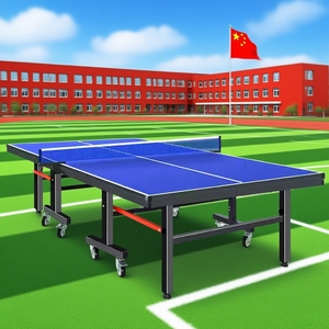 Mesa <span class=keywords><strong>de</strong></span> Tenis <span class=keywords><strong>de</strong></span> Mesa Profesional para Interiores, Moderna, Móvil y Plegable, <span class=keywords><strong>con</strong></span> Red, Pelotas y Raquetas - Product Image 1