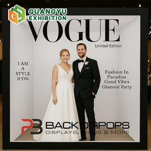 Boîte de photomaton personnalisée style magazine Vogue pour événements extérieurs, mariages, fêtes, avec accessoires et toile de fond pour selfies, 6,5x7,5 pieds - Product Image 5