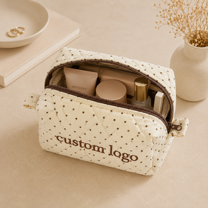 Custom Simple Style Waterproof Storage Zipper <b>Make</b> <b>Up</b> <b>Bag</b> Polyester Cotton Cosmetics <b>Bag</b> With Embroidery Letter Logo - Product Image 4