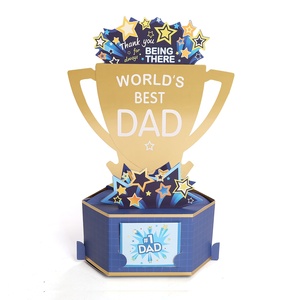 Tarjeta de Felicitación 3D Personalizada para el Dí<span class=keywords><strong>a</strong></span> del <span class=keywords><strong>Padre</strong></span>, Tarjeta Pop-up de Papel, Tarjeta de Cumpleaños para el Mejor Papá del Mundo, Venta al Por Mayor - Product Image 2
