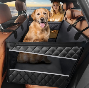 Extenseur de siège arrière pour chiens avec 2 fenêtres <span class=keywords><strong>en</strong></span> maille, siège auto imperméable pour animaux de compagnie avec poche de rangement - Product Image 1