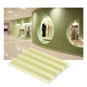 <strong>Interior</strong> Cladding Flexible Solid Wpc Pvc Wooden Grille Grain Fluted Panel Decoration Wall Panel for Mall and <strong>Hall</strong> - Product Image 2